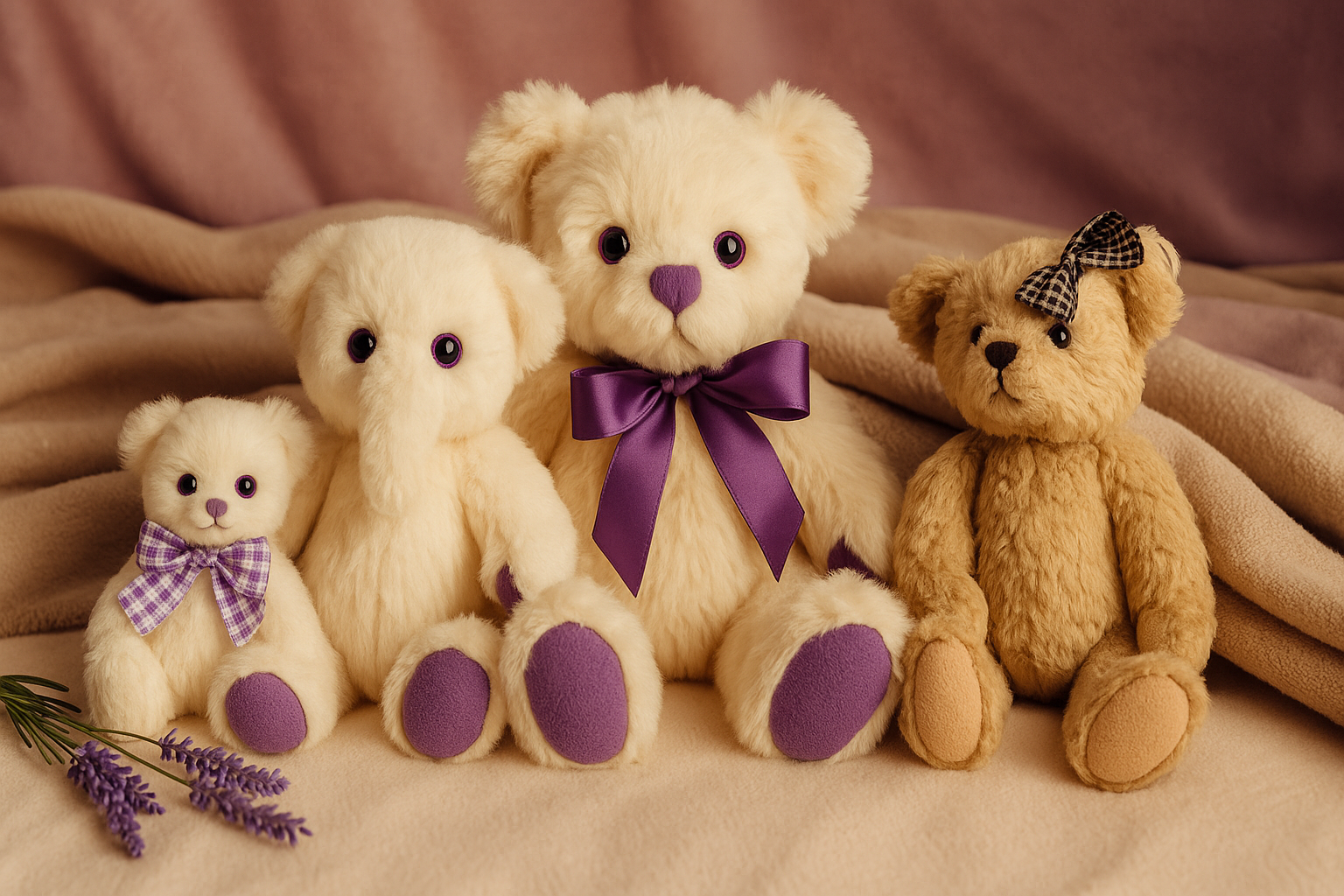 Teddy Bears and Lavender Arrangement