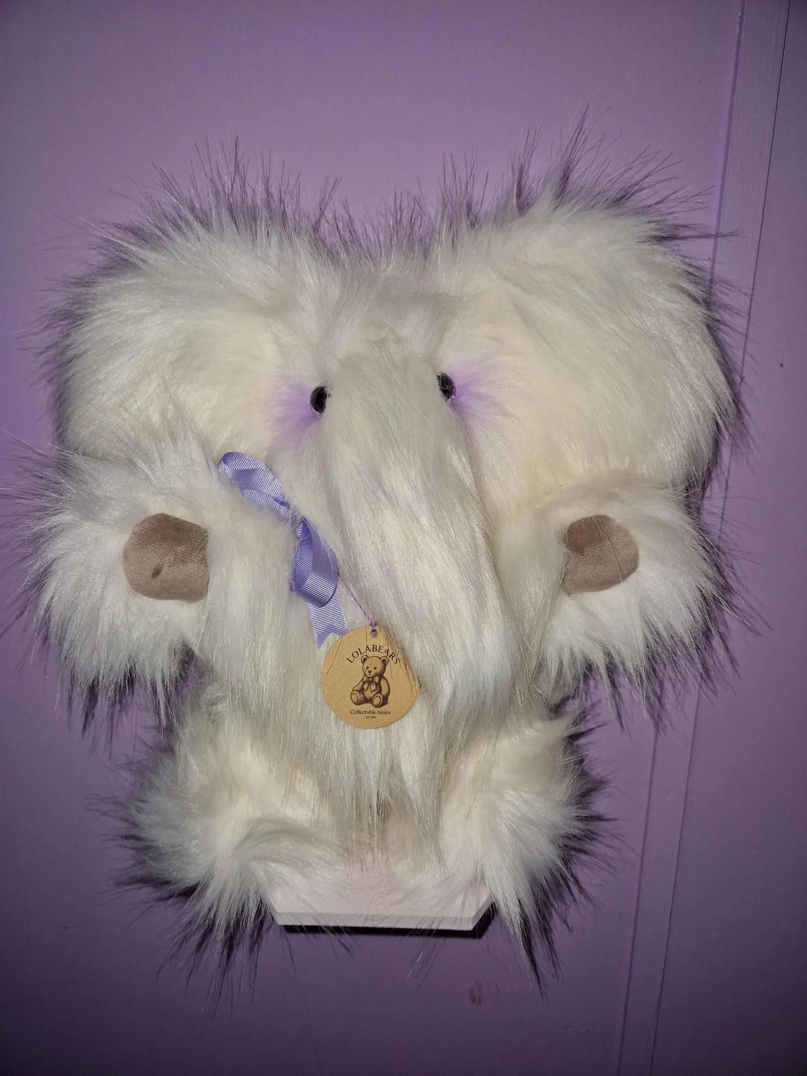 Elenora 14 inch handmade collectable elephant teddy by Lolabears scented with Bedtime Bath lavender and chamomile