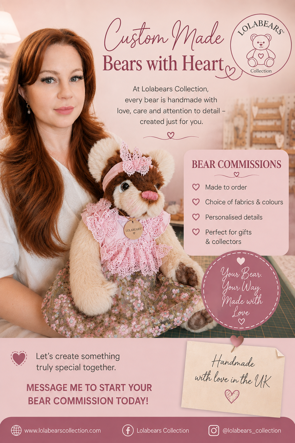 Custom Handmade Artist Teddy Bear